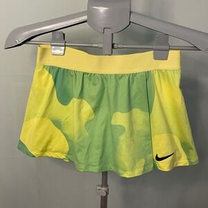 Nike Girls Dri-FIT Skort‎ Green Yellow Athletic Tennis Golf Activewear Kids